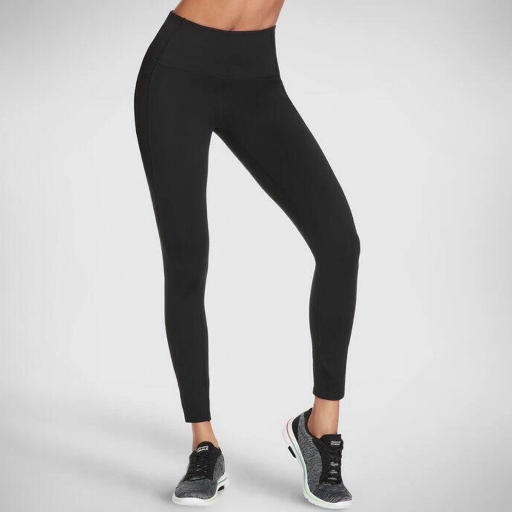 Sketchers Go Walk Black Legging‎ Pants With Pockets New